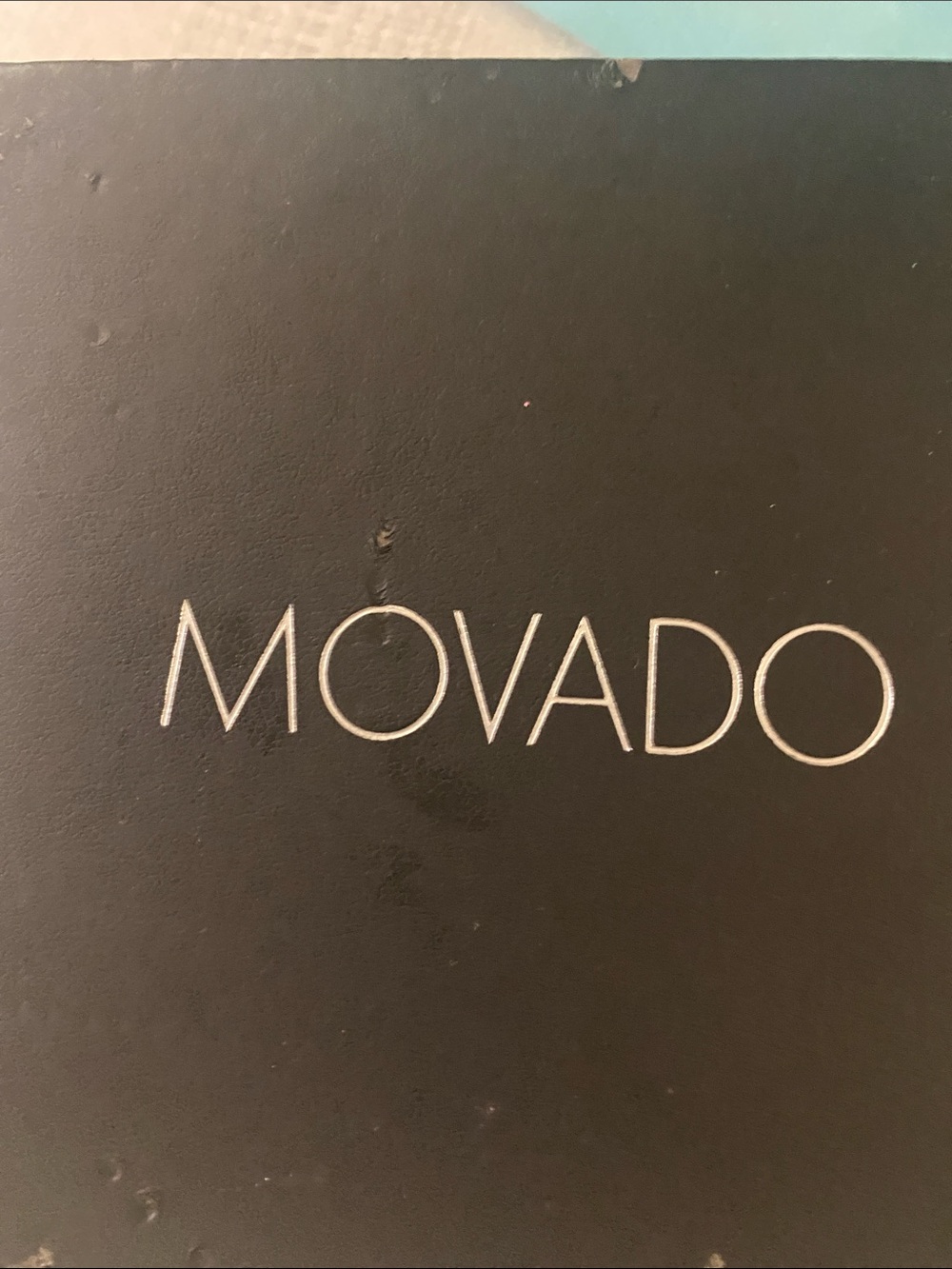 Movado Black and White Branded Watch Box